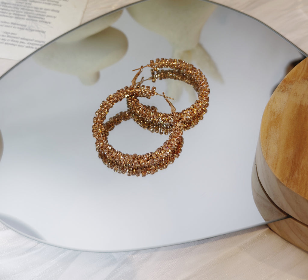 Stardust Gold Hoop Earrings- Bold & Lightweight Statement