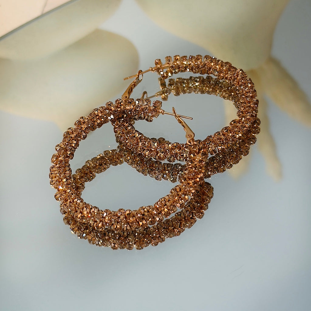 Stardust Gold Hoop Earrings- Bold & Lightweight Statement