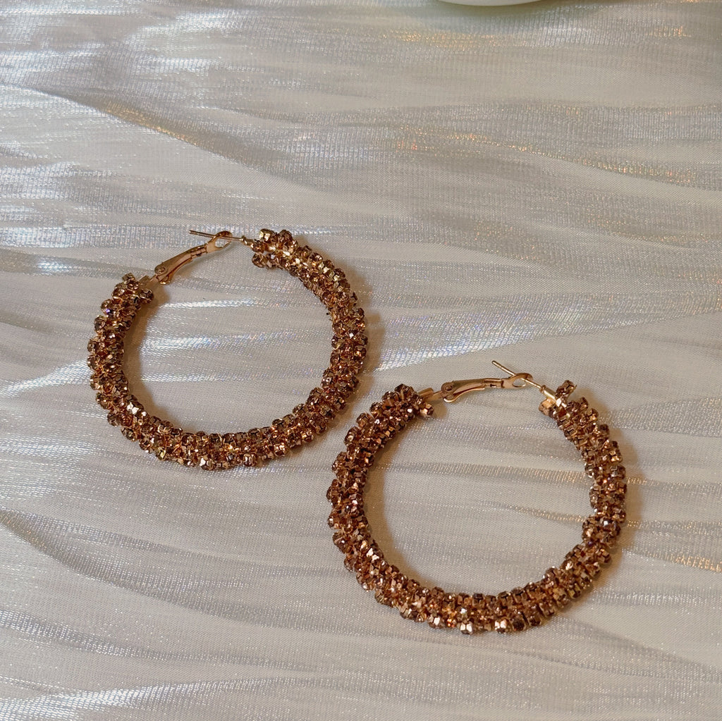 Stardust Gold Hoop Earrings- Bold & Lightweight Statement